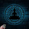 Yoga Studio Decor With Led Lights, Lotus Flower Sign, Lotus Wall Art, Metal Wall Decor, Metal Wall Hangings, Home Decoration, Yoga