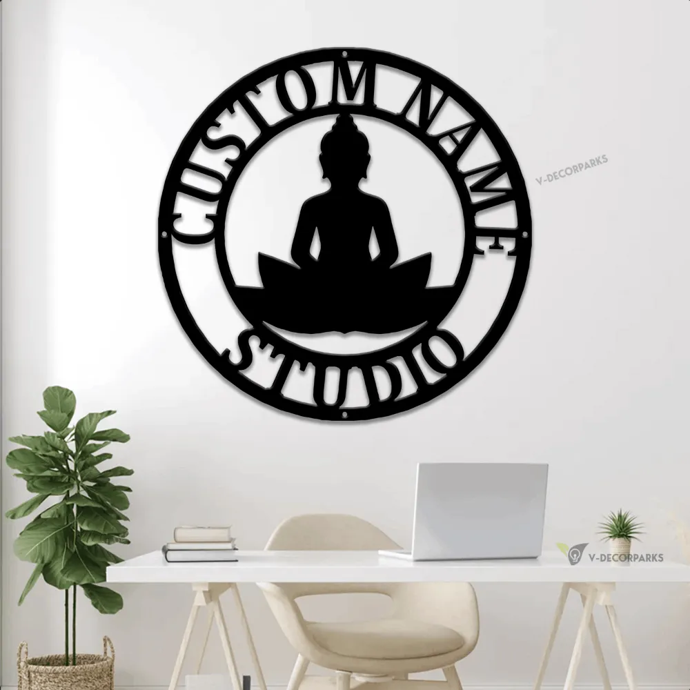 Yoga Studio Decor With Led Lights, Lotus Flower Sign, Lotus Wall Art, Metal Wall Decor, Metal Wall Hangings, Home Decoration, Yoga