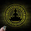 Yoga Studio Decor With Led Lights, Lotus Flower Sign, Lotus Wall Art, Metal Wall Decor, Metal Wall Hangings, Home Decoration, Yoga