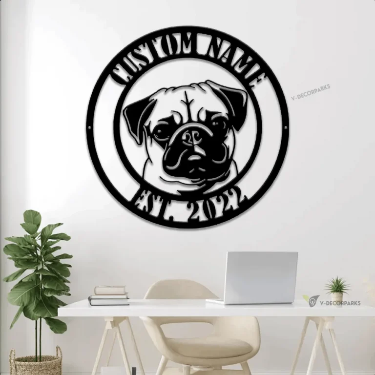 Personalized French Bulldog Metal Sign With Led Ligths, French Bulldog Name Sign, Dog Name Decor, Dog Lover Gifts