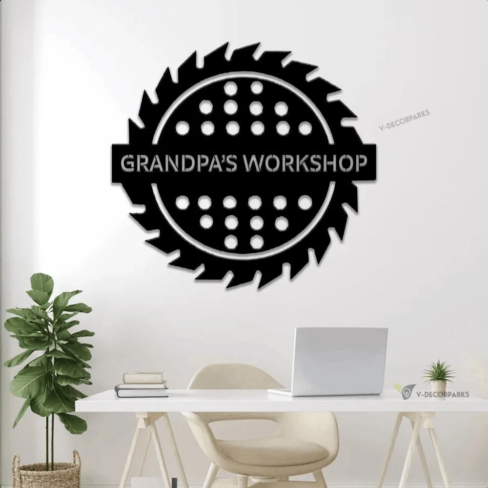 Personalized Workshop Metal Wall With Led Lights, Garage Sign, Beer Cap Holder, Gift For Father's Day, Beer Gifts