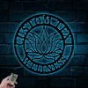 Yoga Studio Decor With Led Lights, Lotus Flower Sign, Lotus Wall Art, Metal Wall Decor, Metal Wall Hangings, Home Decoration, Yoga Sign