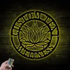 Yoga Studio Decor With Led Lights, Lotus Flower Sign, Lotus Wall Art, Metal Wall Decor, Metal Wall Hangings, Home Decoration, Yoga Sign