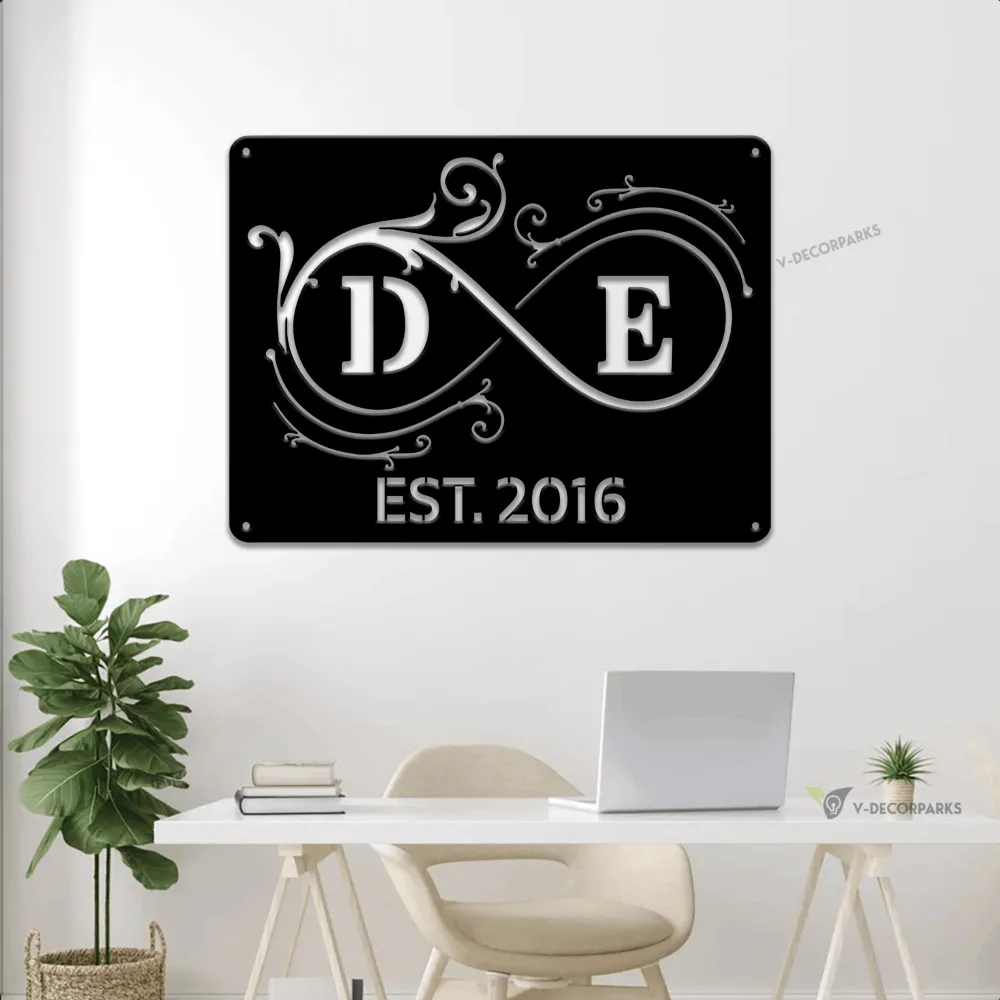 Personalized Wedding Metal Sign With Led Lights, Couple Sign Art, Anniversary, Bedroom Decor, Wall Hanging, Unique Gifts