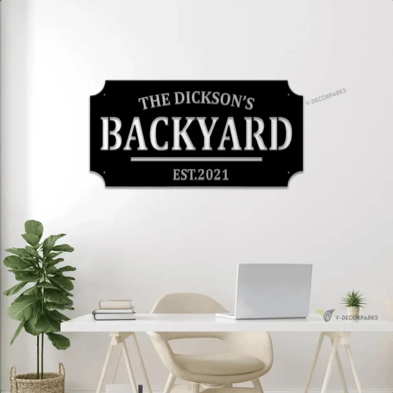 Welcome To Our Backyard With Led Lights- Backyard - Memories - Custom Metal Sign - Beginning - Established - Metal - Personalized Gift