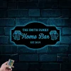 Personalized Home Bar Sign With Led Lights, Custom Bar Name Sign, Home Bar Decor, Patio Bar Sign, Poolside Bar Decor