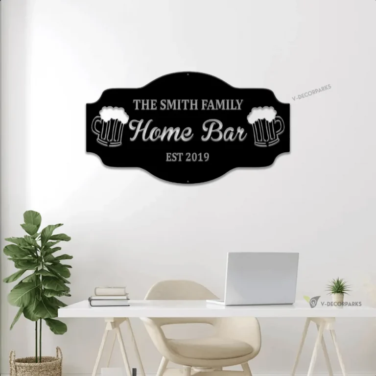 Personalized Home Bar Sign With Led Lights, Custom Bar Name Sign, Home Bar Decor, Patio Bar Sign, Poolside Bar Decor