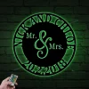 Personalized Mr. And Mrs. Date Metal Sign With Led Lights - Wedding Gift - Custom Metal Sign - Anniversary Gift - Metal Wall Art
