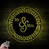 Personalized Mr. And Mrs. Date Metal Sign With Led Lights - Wedding Gift - Custom Metal Sign - Anniversary Gift - Metal Wall Art