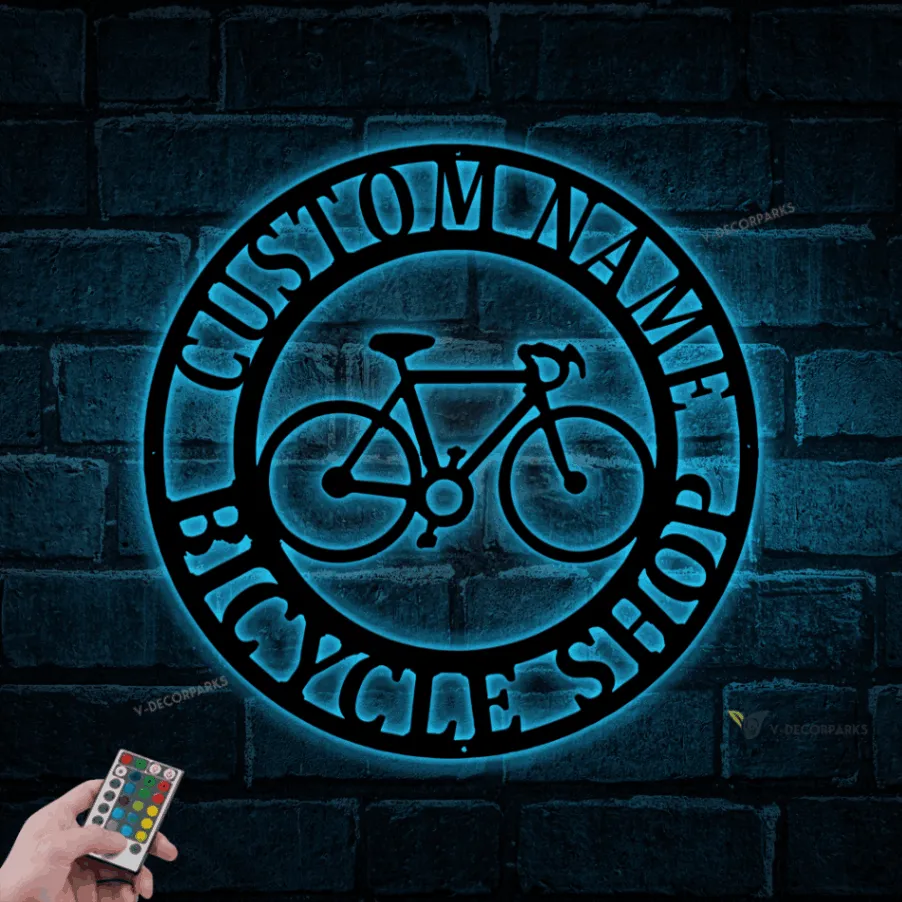 Metal Wall Art, Bicycle Wall Art With Led Lights, Metal Bike Wall Art, Cyclist Gift, Biker Art, Metal Wall Decor, Home Living Room