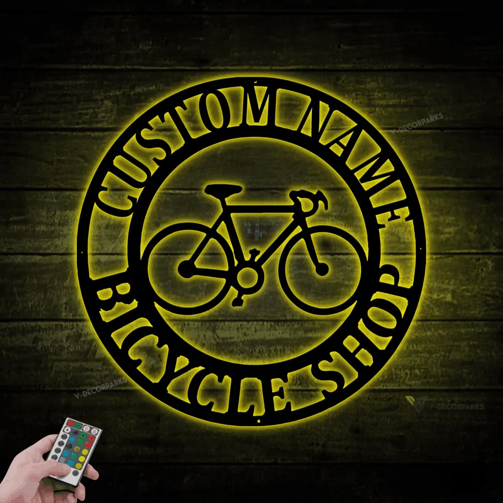 Metal Wall Art, Bicycle Wall Art With Led Lights, Metal Bike Wall Art, Cyclist Gift, Biker Art, Metal Wall Decor, Home Living Room