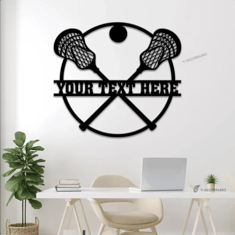 Personalized Lacrosse Sticks Metal Sign Led Lights, Sport Lacrosse Player Gift, Custom Name Sign Decor, Father's Day Gifts
