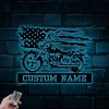 Personalized Motorcycle Metal Sign With Led Lights, Motorcycle Metal Wall, Biker Home Decor, Motorcycle Garage Name Sign