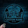 Personalized Mountains Fire Pit Metal Sign With Led Lights, Custom Camping Name Metal Wall Art, Campsite Decor, Camping Sign