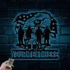 Personalized Firefighter Us Flag Metal Sign Led Lights, Gift For Fireman, First Responder, Firefighter Decor, Father's Day Gift