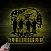 Personalized Firefighter Us Flag Metal Sign Led Lights, Gift For Fireman, First Responder, Firefighter Decor, Father's Day Gift