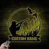 Personalized Duck Hunting Metal Sign Led Lights, Custom Duck Hunter Name Sign Decor, Father's Day Gift For Hunter