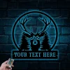 Personalized Deer Head Metal Sign With Led Lights, Hunting Sign, Hunting Lover, Deer Hunting, House Decor, Wall Hanging