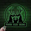 Personalized Deer Head Metal Sign With Led Lights, Hunting Sign, Hunting Lover, Deer Hunting, House Decor, Wall Hanging