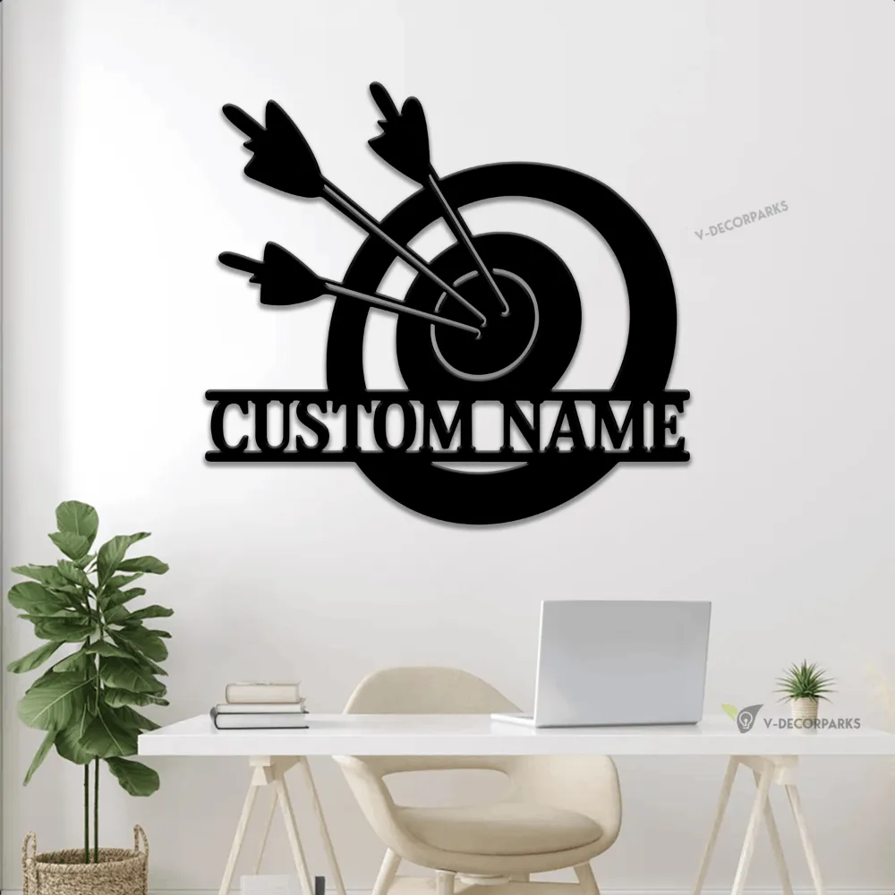 Personalized Bow & Arrow Metal Sign With Led Lights, Archery, Gift For Him, Wall Hanging, House Decor, Arrow Wall Art, Home Decor