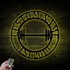 Gym Sign Personalized Home Gym Sign With Led Lights Custom Metal Gym Sign Home Gym Sign Cross Fit Sign