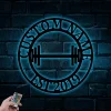 Gym Sign Personalized Home Gym Sign With Led Lights Custom Metal Gym Sign Home Gym Sign Cross Fit Sign