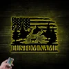 Personalized Deer Hunting Mountain Metal Sign With Led Lights, Custom Buck Metal Wall Art For Campsite Decor, Hunter Gift