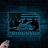 Personalized Deer Hunting Mountain Metal Sign With Led Lights, Custom Buck Metal Wall Art For Campsite Decor, Hunter Gift