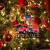 Fire Truck Personalized Christmas Ornament, Fire Engine Customized Ornament, Firefighter Decoration