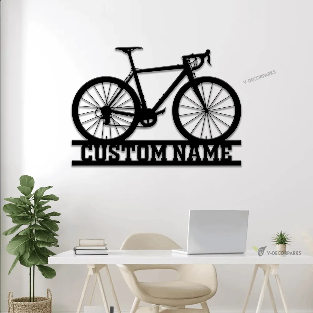 Bicycle Metal Sign With Colorful Led Lights, Cycling Sign Art, Living Room Decor, Unique Gift, Bicycle Gifts, Cycle Sign