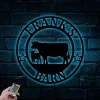 Cow Calf Metal Sign With Led Lights, Custom Cow Calf Farmer Sign Personalized Established Plasma Cut Steel Sign Animals Farm Metal