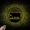 Cow Calf Metal Sign With Led Lights, Custom Cow Calf Farmer Sign Personalized Established Plasma Cut Steel Sign Animals Farm Metal