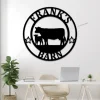 Cow Calf Metal Sign With Led Lights, Custom Cow Calf Farmer Sign Personalized Established Plasma Cut Steel Sign Animals Farm Metal