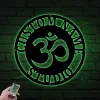 Yoga Wall Art With Led Lights, Aum Sign, Buddha Wall Art, Charm, Om Metal Wall Art, Metal Wall Sign, Metal Wall Decor, Metal Wall Art