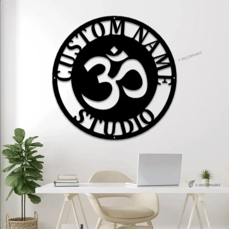 Yoga Wall Art With Led Lights, Aum Sign, Buddha Wall Art, Charm, Om Metal Wall Art, Metal Wall Sign, Metal Wall Decor, Metal Wall Art