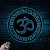 Yoga Wall Art With Led Lights, Aum Sign, Buddha Wall Art, Charm, Om Metal Wall Art, Metal Wall Sign, Metal Wall Decor, Metal Wall Art