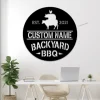 Personalized Backyard Bbq Metal Sign With Led Lights, Backyard Bbq Sign, Sign For Backyard Decor, Grill And Chill Sign