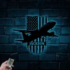 Personalized Airplane Metal Sign With Led Lights, Custom Wall Art For Home Decor, Father's Day Gift, Birthday Gift
