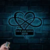 Personalized Infinity Symbol With Led Lights Custom Heart Sign Door Hanger Home Decor Wedding Love Valentine Day Decoration