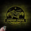 Personalized Wolf Name Metal Sign With Led Lights, Custom Wolf Name Wall Decor, Wolf Wall Hanging, Wolf Shelf Decor