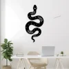 Snake Moon Phase Metal Wall Art With Led Lights, Snake Wall Art, Celestial Snake Sign, Snake Lover Outdoor Home Decor