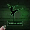 Ballet Metal Wall Art With Led Lights, Ballet Metal Signs, Ballet Dancer Name Sign Decor, Ballerina Metal Wall Art