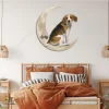 Beagle And Moon Personalized Metal Sign, Dog Lovers Gift