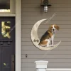 Beagle And Moon Personalized Metal Sign, Dog Lovers Gift