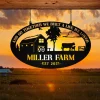 Personalized Metal Farm Sign Barn Cow Cattle Monogram, Custom Outdoor Farmhouse