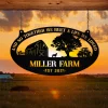 Personalized Metal Farm Sign Barn Dog Rooster Monogram