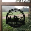 Personalized Metal Farm Sign Barn Monogram, Custom Farmhouse, Entry Road