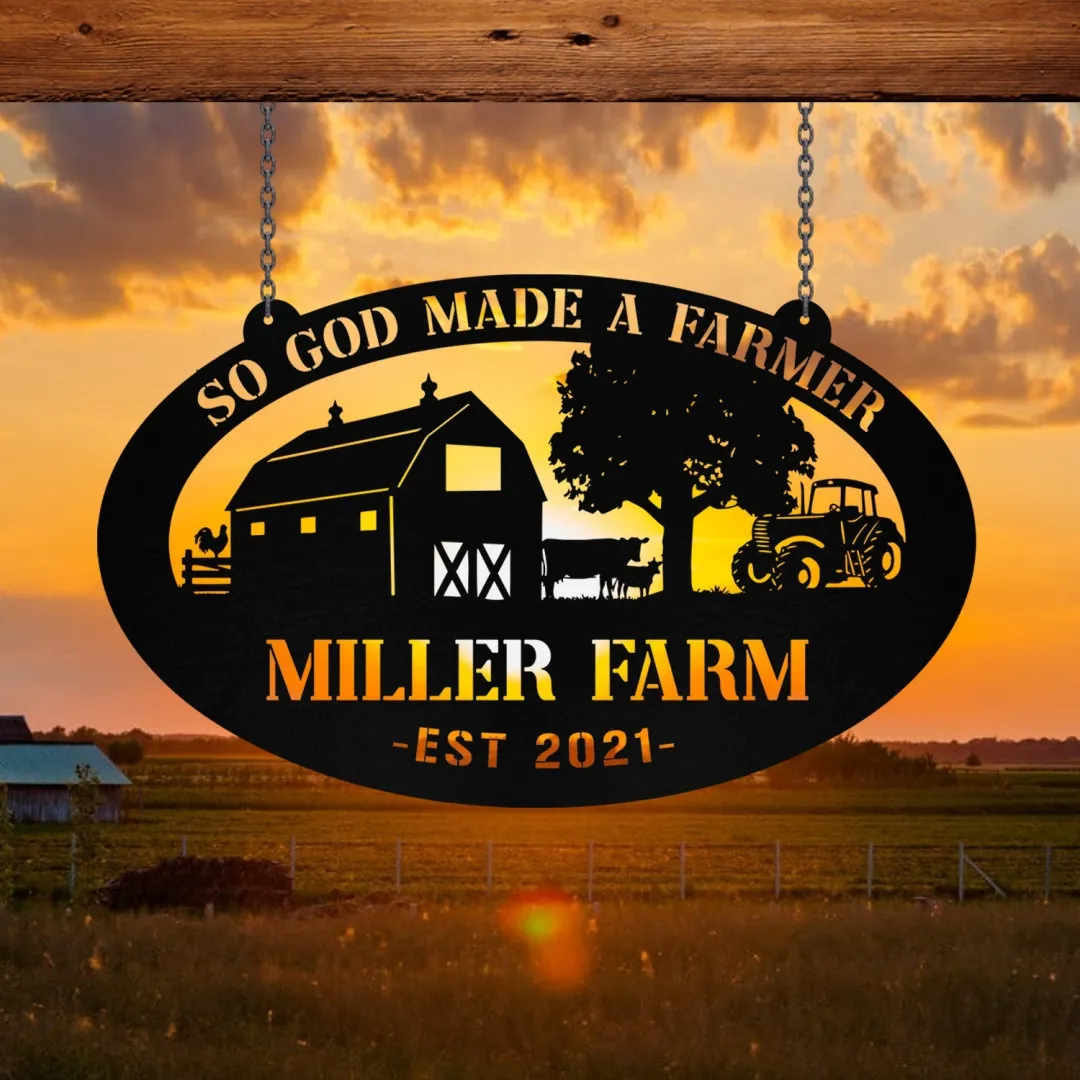 0623-02-1.webp Personalized Metal Farm Sign Barn Cow Rooster Monogram, Custom Farmhouse