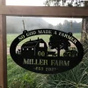 Personalized Metal Farm Sign Barn Cow Rooster Monogram, Custom Farmhouse