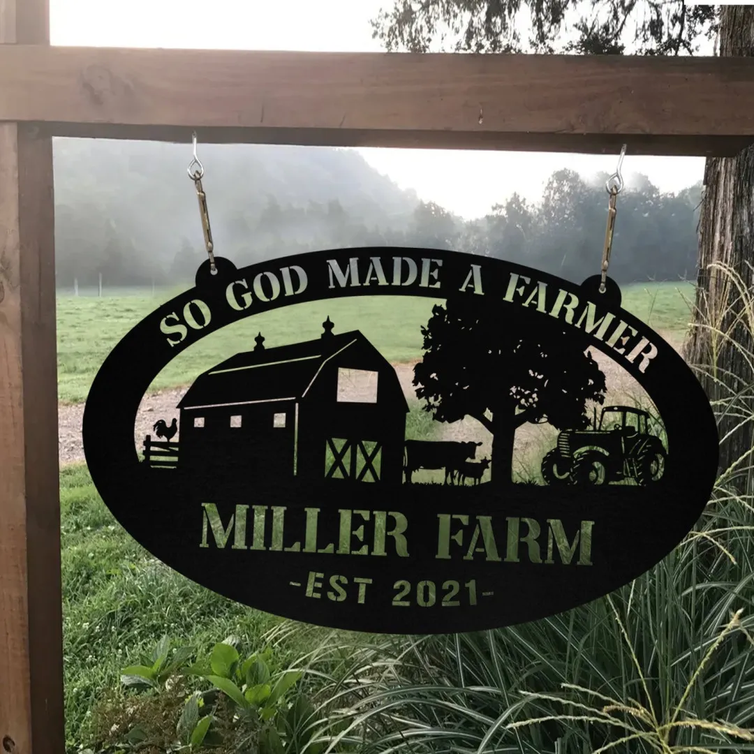 0623-03-1.webp Personalized Metal Farm Sign Barn Cow Rooster Monogram, Custom Farmhouse